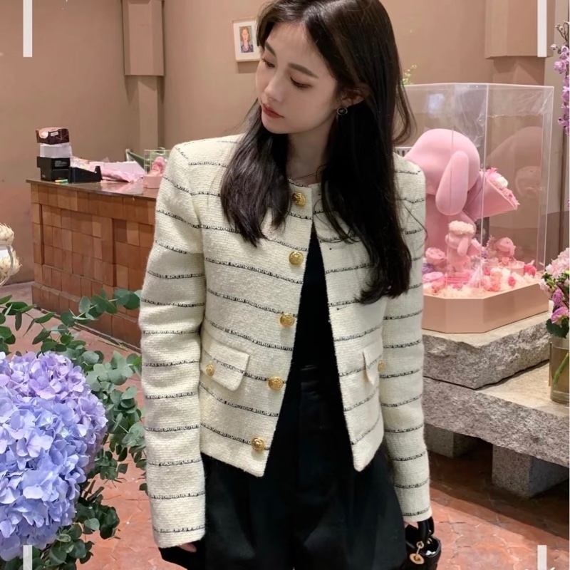 CELINE 米色氣質條紋外套 易搭配-1