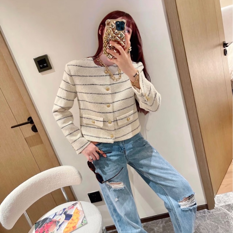 CELINE 米色氣質條紋外套 易搭配-2