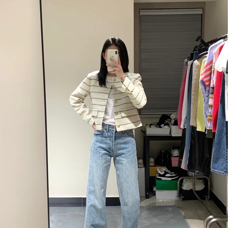 CELINE 米色氣質條紋外套 易搭配-3