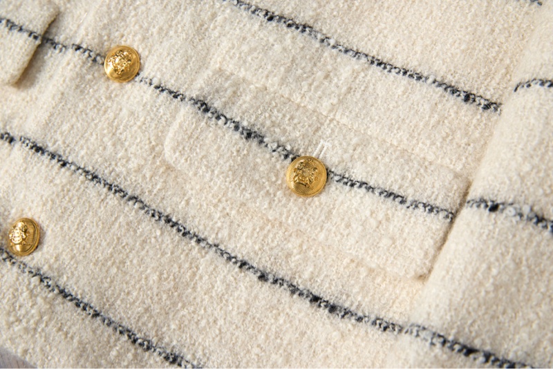 CELINE 米色氣質條紋外套 易搭配-5