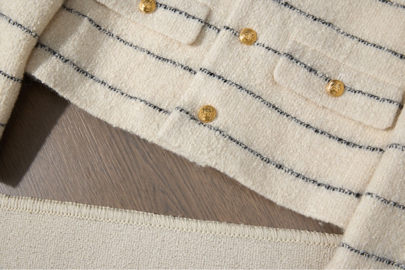 CELINE 米色氣質條紋外套 易搭配-7