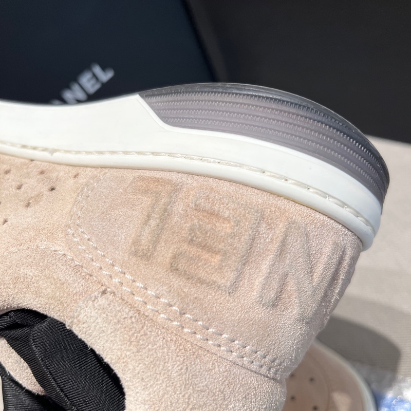 Chanel香奈兒米色麂皮熊貓鞋37.5碼 🈚附件-5