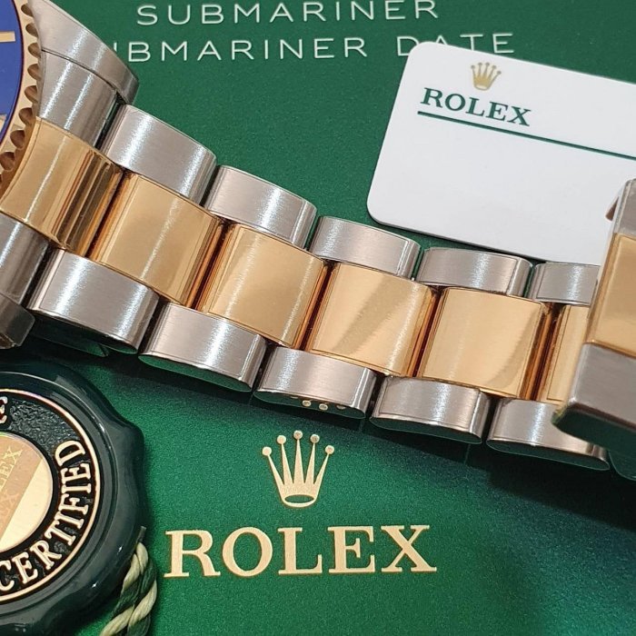 【大眾名錶】 ROLEX勞力士 126613LB Submariner 潛航者 新款 半金藍水鬼 2021/08綠卡 已貼膜 B1200-8