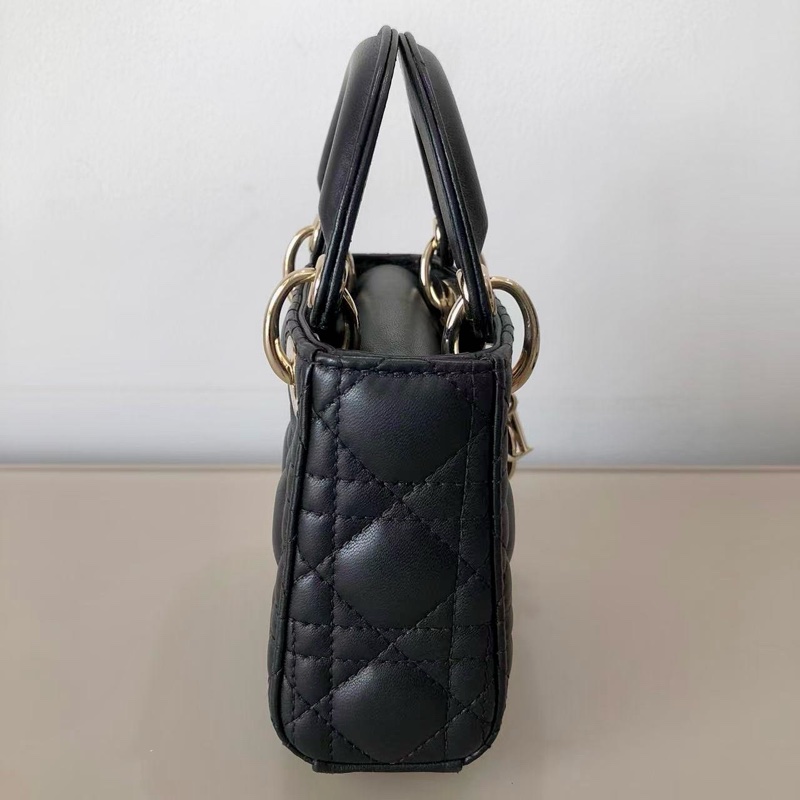 Dior迪奧 Lady Dior超迷你黑金戴妃包-3