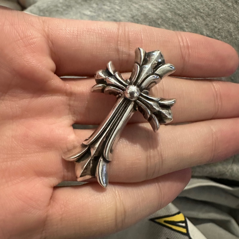 克羅心 Chrome hearts 中號 雙層十字 十字架 墜飾-0