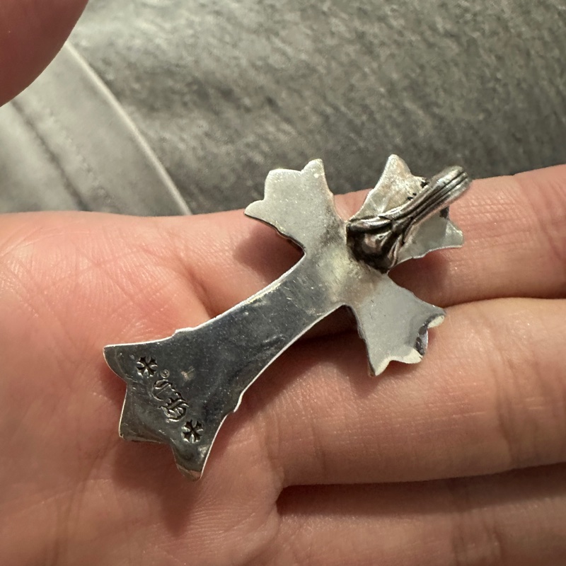 克羅心 Chrome hearts 中號 雙層十字 十字架 墜飾-1