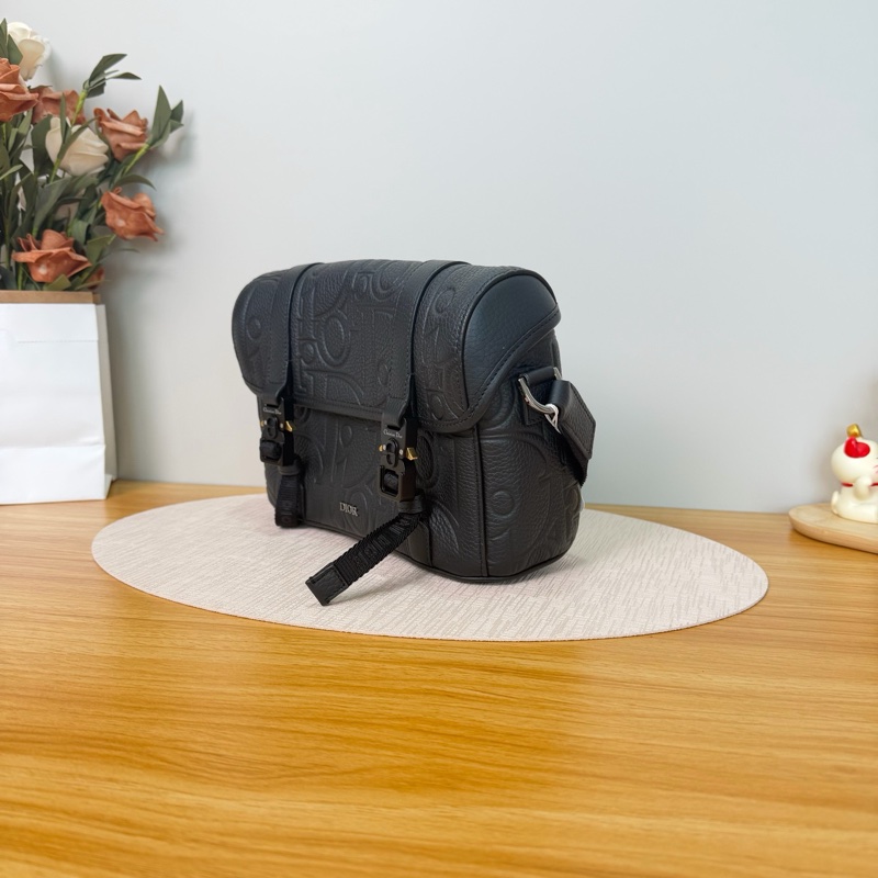 Dior Hit The Road 翻蓋信使包 黑色老花牛皮 男士款-2