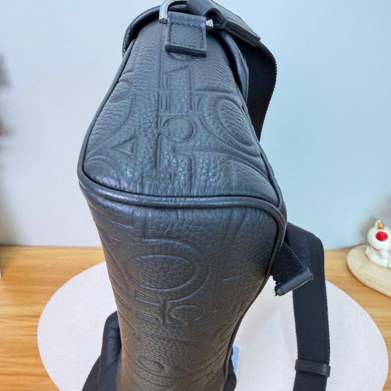 Dior Hit The Road 翻蓋信使包 黑色老花牛皮 男士款-7