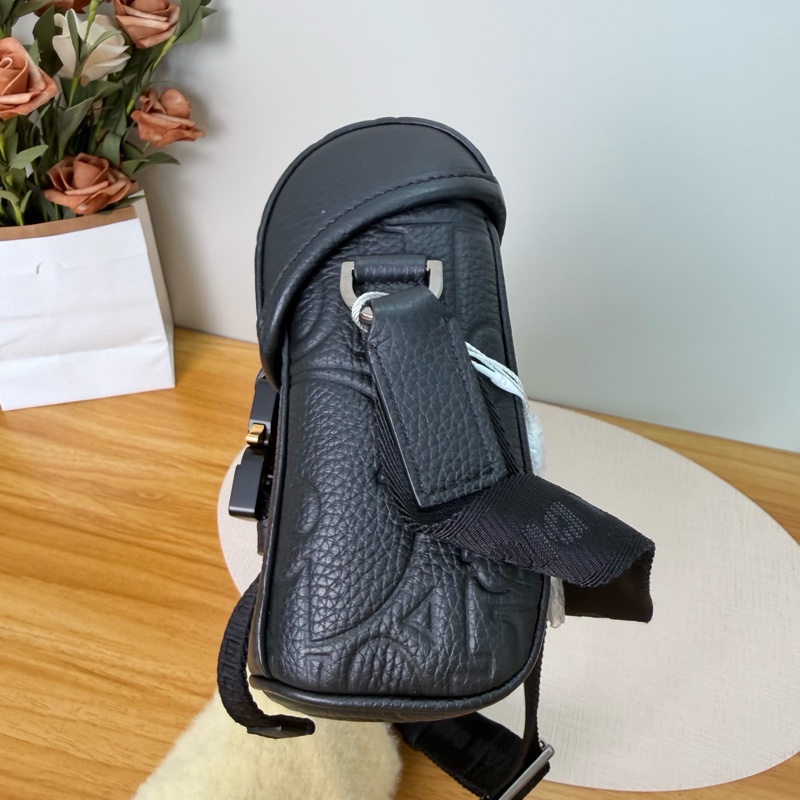 Dior Hit The Road 翻蓋信使包 黑色老花牛皮 男士款-14