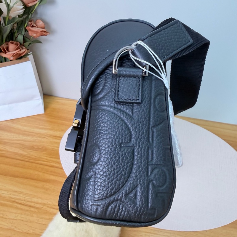 Dior Hit The Road 翻蓋信使包 黑色老花牛皮 男士款-15