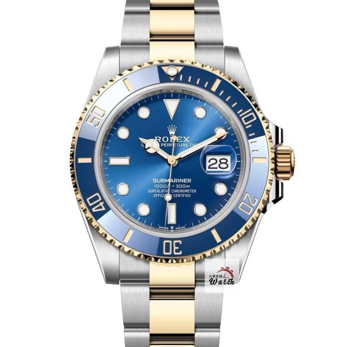 【大眾名錶】 ROLEX勞力士 126613LB Submariner 潛航者 18K半金 新款 藍水鬼 2022/02綠卡 B1215-0