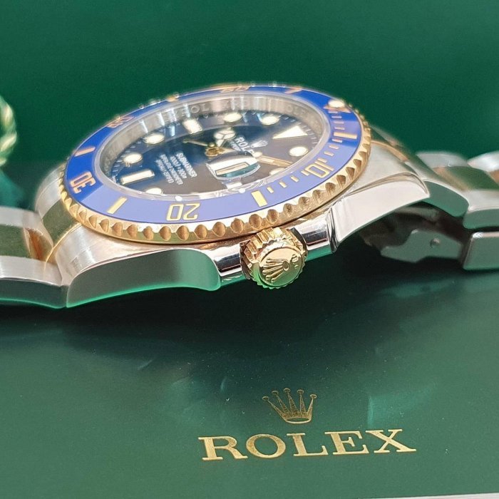 【大眾名錶】 ROLEX勞力士 126613LB Submariner 潛航者 18K半金 新款 藍水鬼 2022/02綠卡 B1215-6