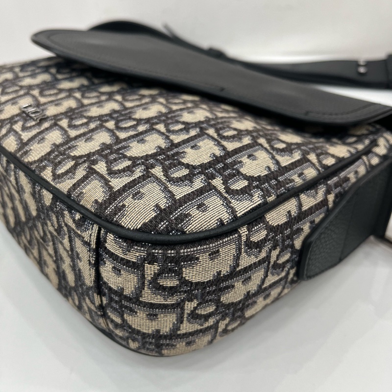 迪奧/Dior Saddle 老花信使包郵差包 馬鞍包手提單肩腋下包-5