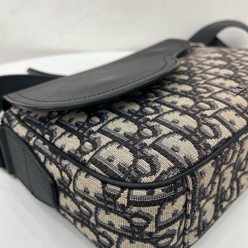 迪奧/Dior Saddle 老花信使包郵差包 馬鞍包手提單肩腋下包-6