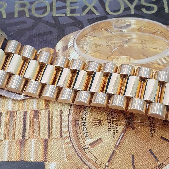 【大眾名錶】ROLEX 勞力士 18038 Day-Date 蠔式日誌 18K金 金十鑽面 錶徑36 B1156-7