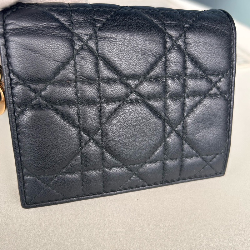 Dior迪奧黑色羊皮卡包零錢包-2