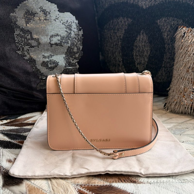 寶格麗牛皮雙層蛇頭鍊包-1