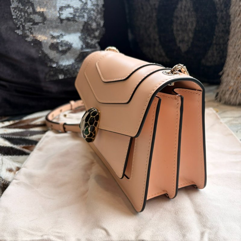 寶格麗牛皮雙層蛇頭鍊包-2