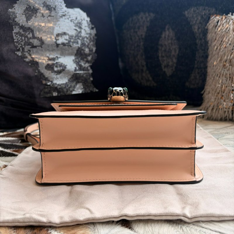 寶格麗牛皮雙層蛇頭鍊包-3