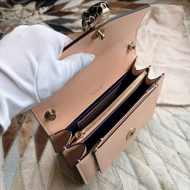 寶格麗牛皮雙層蛇頭鍊包-4