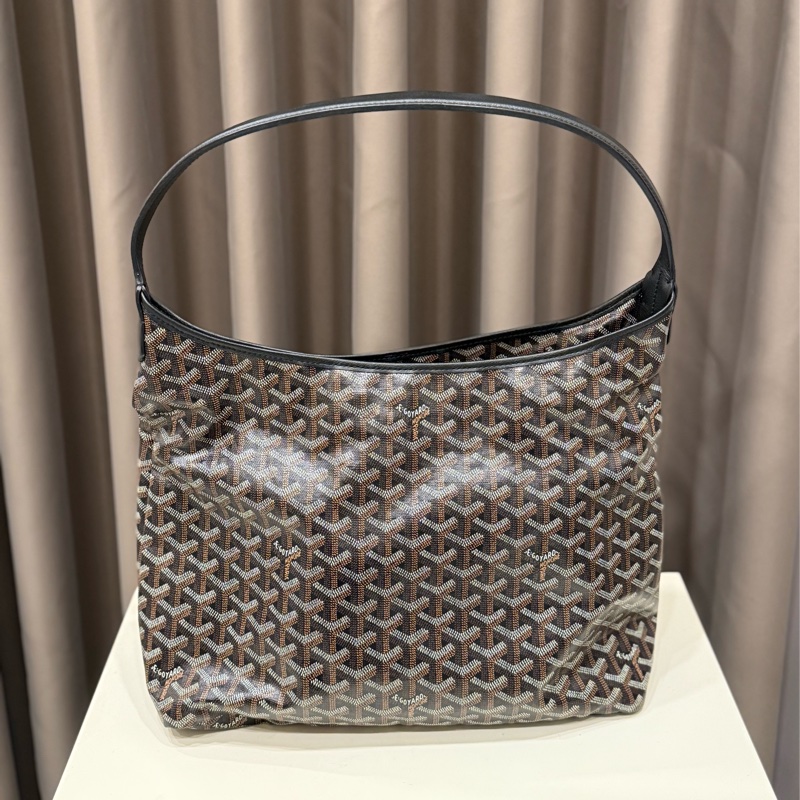 （極新甜價）Goyard hobo黑棕 老花肩背包-0