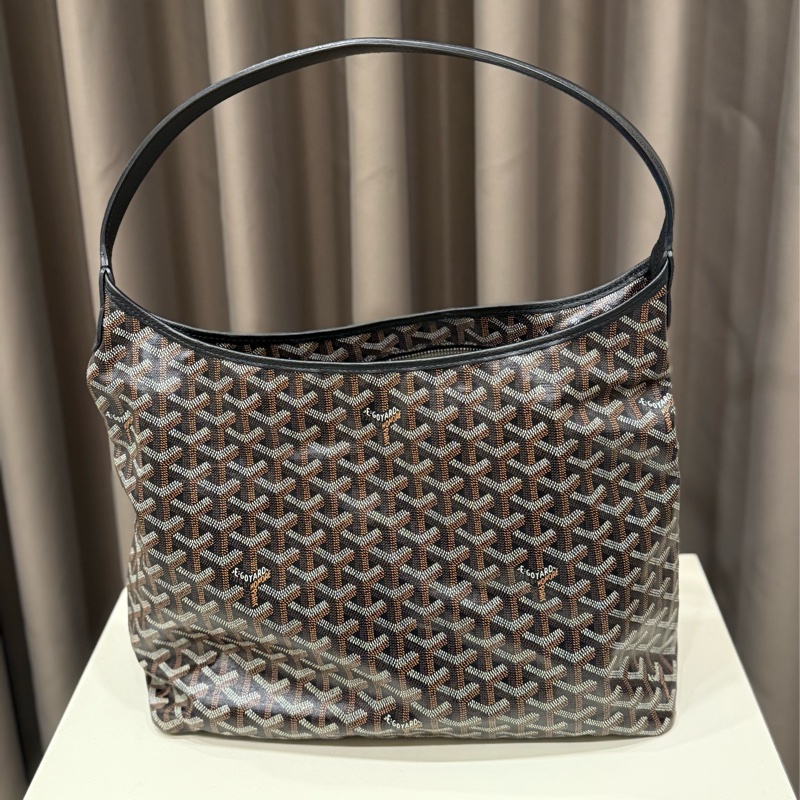（極新甜價）Goyard hobo黑棕 老花肩背包-1