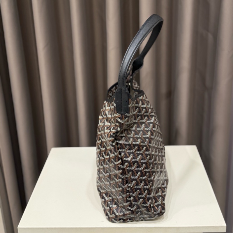 （極新甜價）Goyard hobo黑棕 老花肩背包-2