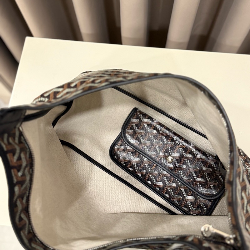 （極新甜價）Goyard hobo黑棕 老花肩背包-7