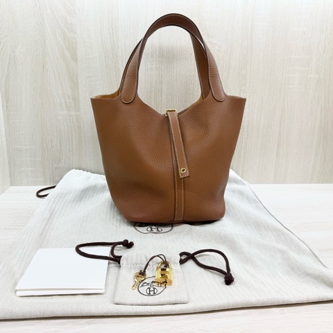 Hermes 🤎37棕金釦TC皮Picotin22/H060991CC