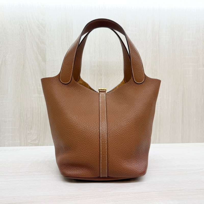 Hermes 🤎37棕金釦TC皮Picotin22/H060991CC-2