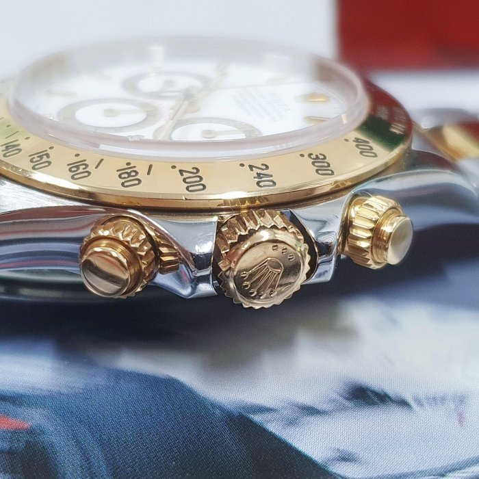 【大眾名錶】ROLEX 勞力士 16523 Daytona 罕見老勞大全套 美品 U字頭 底蓋貼紙 白色面盤 B038-5