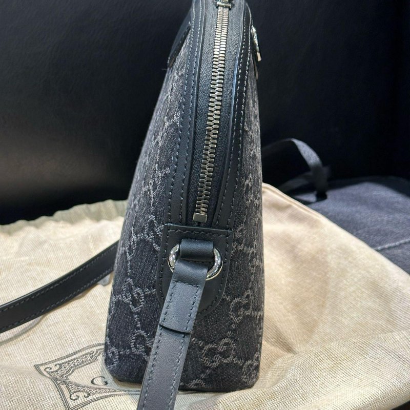 💎Han's house精品服飾💎GUCCI 古馳 GG Ophidia 雙G 牛仔布 肩背包 半月包 貝殼包 499621 現貨 原價63300-4