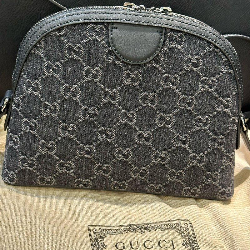 💎Han's house精品服飾💎GUCCI 古馳 GG Ophidia 雙G 牛仔布 肩背包 半月包 貝殼包 499621 現貨 原價63300-8