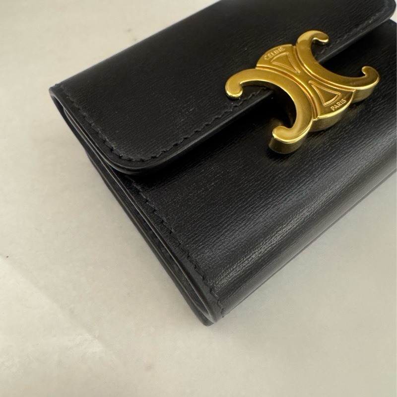Celine 大全配 二合一短夾 TRIOMPHE配零錢袋短款錢包-2