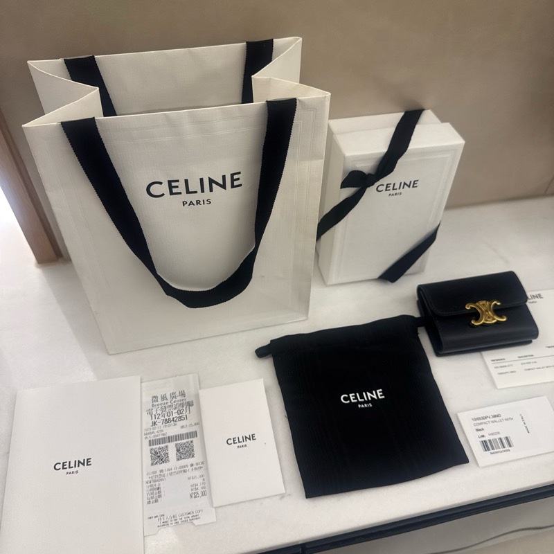Celine 大全配 二合一短夾 TRIOMPHE配零錢袋短款錢包-5