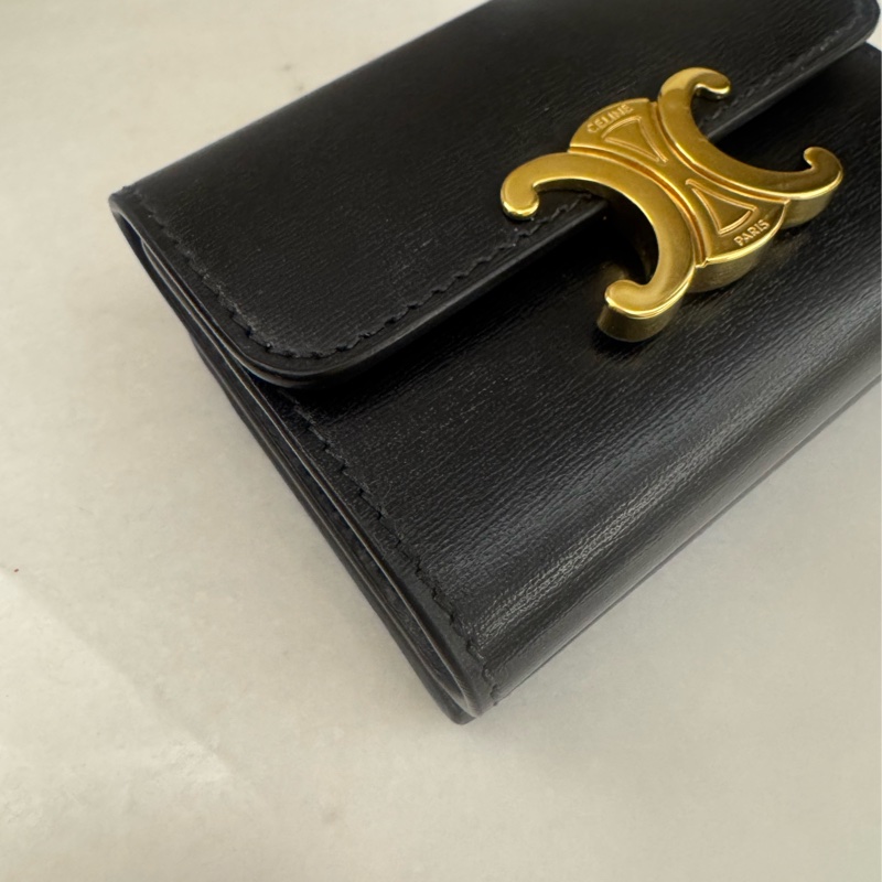 Celine 大全配 二合一短夾 TRIOMPHE配零錢袋短款錢包-8