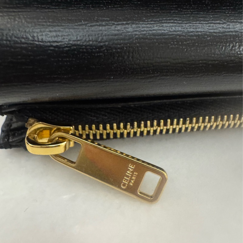 Celine 大全配 二合一短夾 TRIOMPHE配零錢袋短款錢包-10