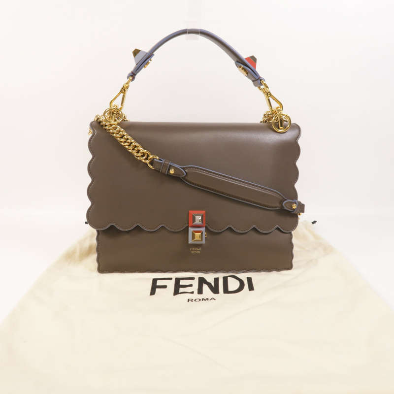FENDI 牛皮皮革Kan I手挽肩背兩用袋-9