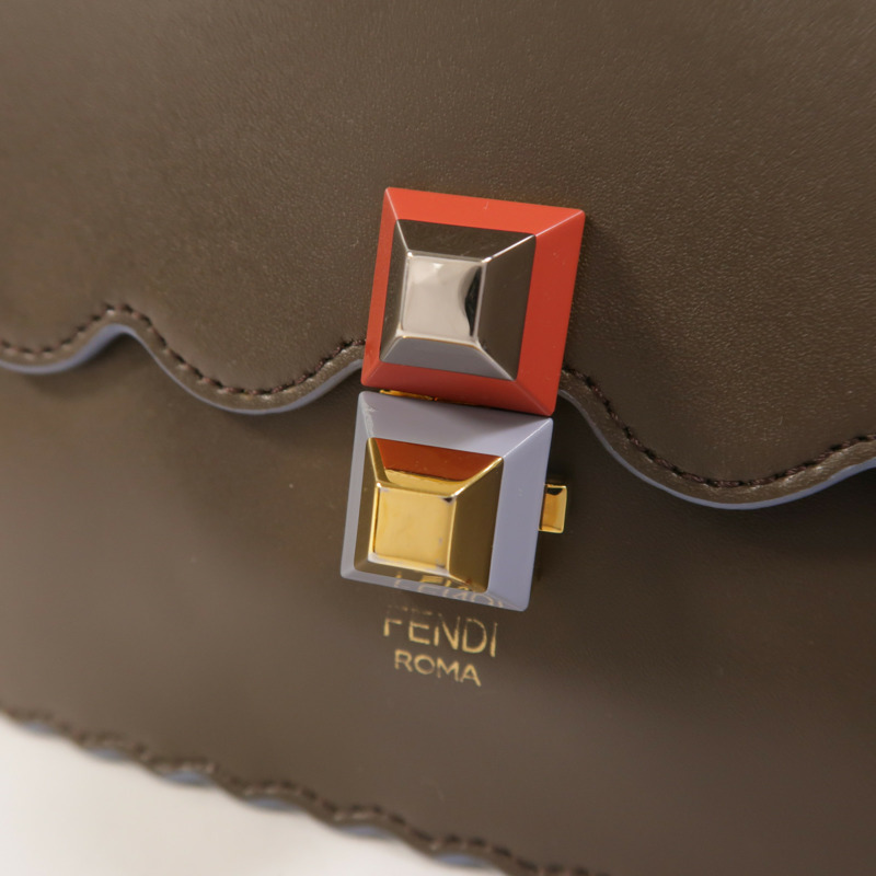 FENDI 牛皮皮革Kan I手挽肩背兩用袋-10