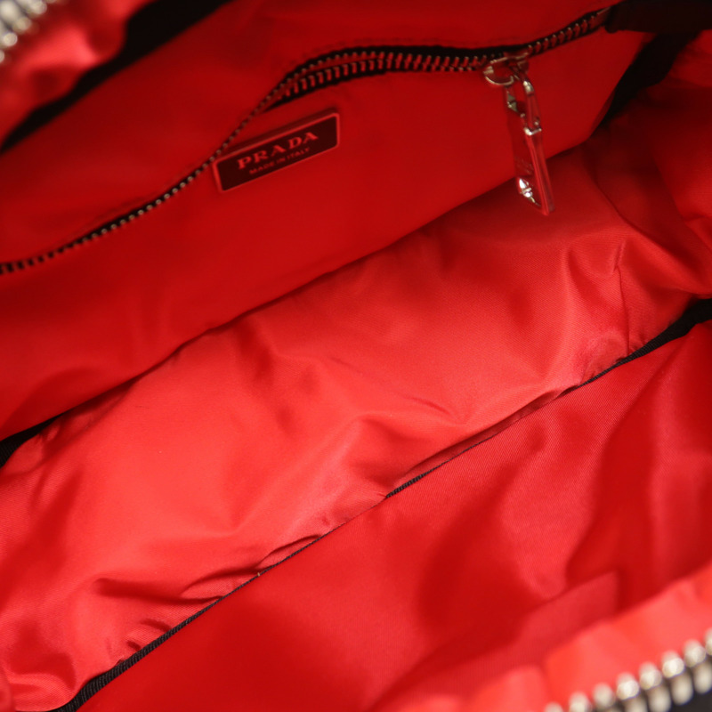 PRADA 尼龍2 Way Shoulder銀扣手挽肩背兩用袋-4