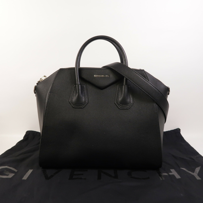 GIVENCHY 牛皮皮革Antigona銀扣手挽肩背兩用袋-8