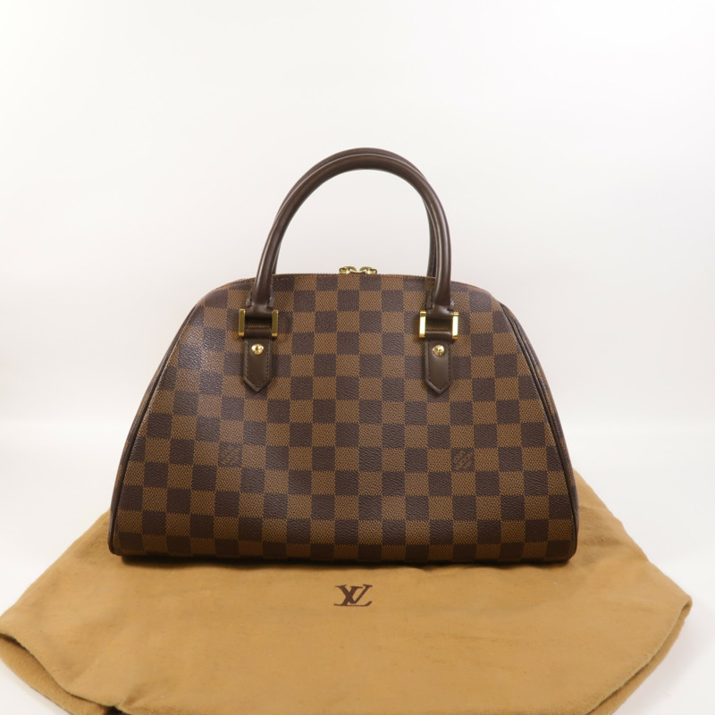 LOUIS VUITTON Damier Ribera MM金扣手挽袋-8