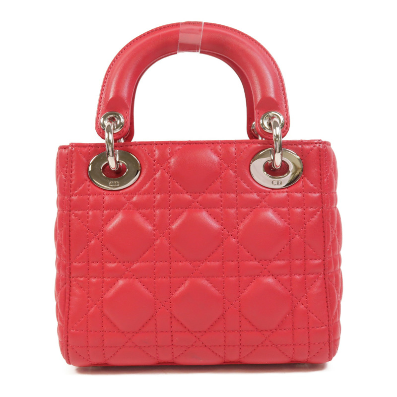 Dior 羊皮皮革Lady Dior Mini銀扣手挽肩背兩用袋-1