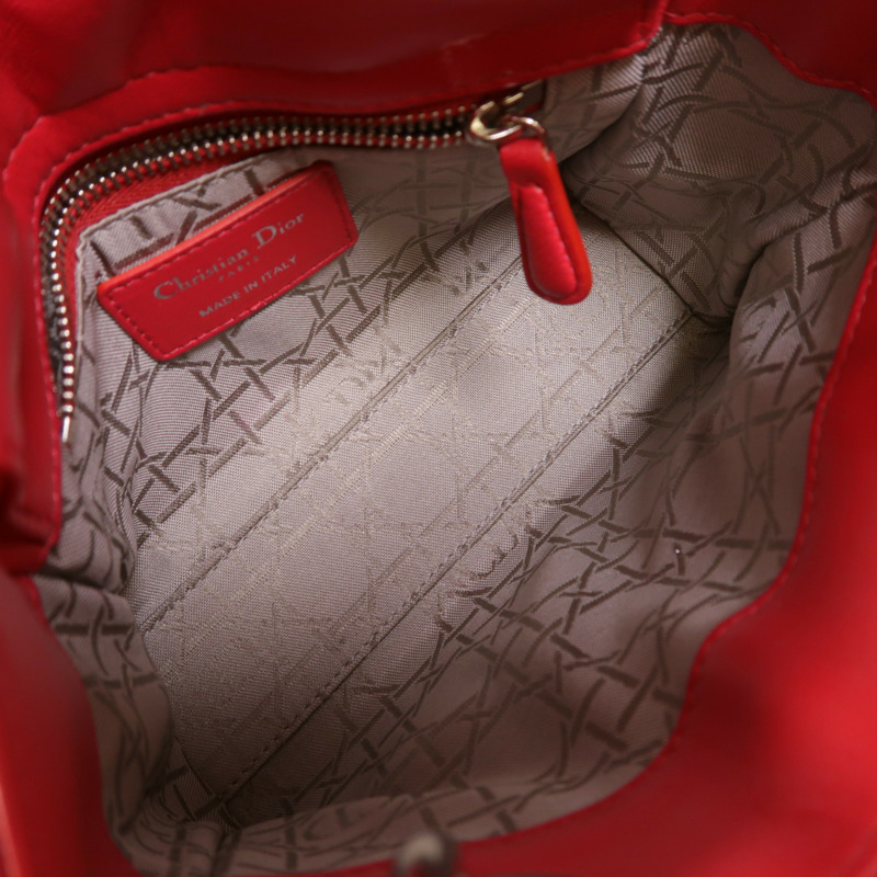 Dior 羊皮皮革Lady Dior Mini銀扣手挽肩背兩用袋-4