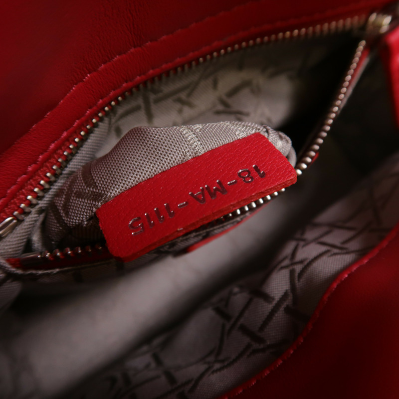 Dior 羊皮皮革Lady Dior Mini銀扣手挽肩背兩用袋-6