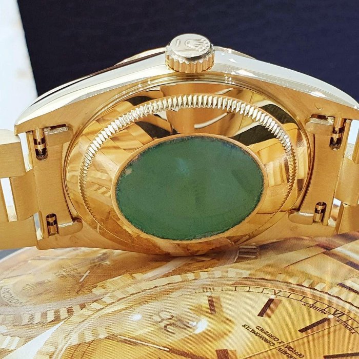【大眾名錶】ROLEX勞力士 18238 Day-Date 18K金 6.9T鑽面 全配件 錶帶原況 大眾名錶B1063-6