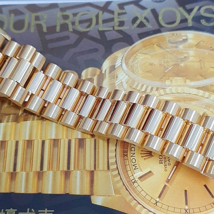 【大眾名錶】ROLEX 勞力士 18238 Day-Date 蠔式18K金 小紅寶多層鑽面盤 錶徑36 B1093-7
