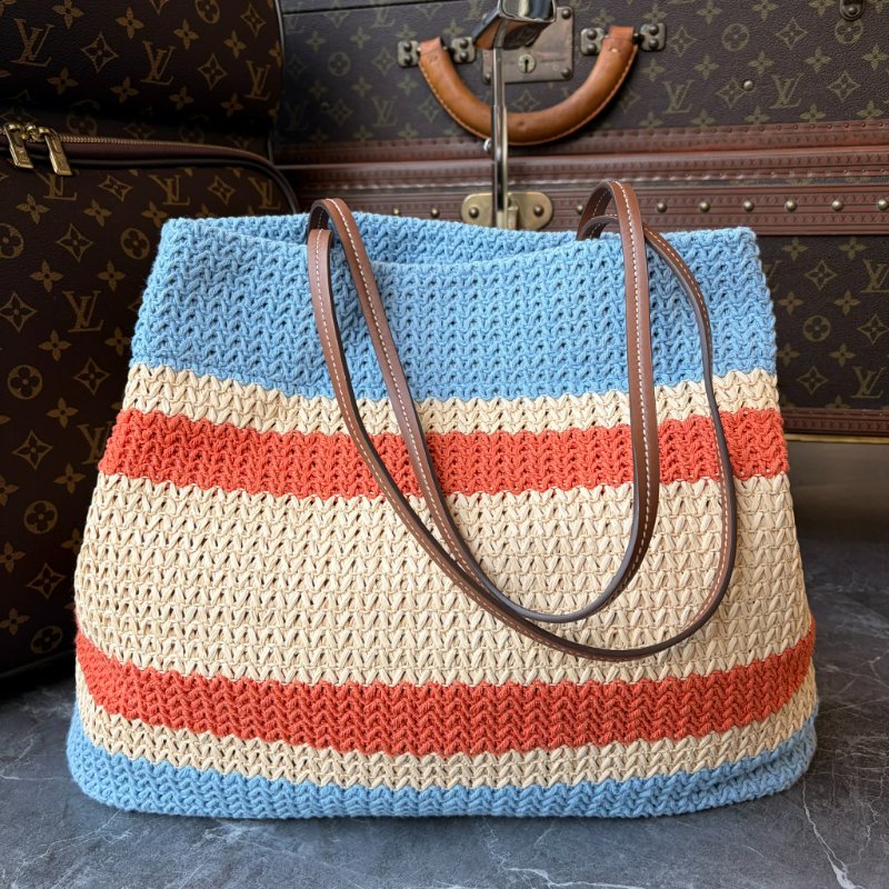 MIU MIU 草編拚色購物包-1