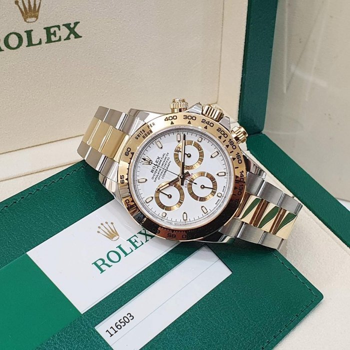 【大眾名錶】ROLEX 勞力士 116503 Daytona 2019/09熱門款 半金迪通拿 白色面盤 錶徑40mm 自動上鍊 G200-4