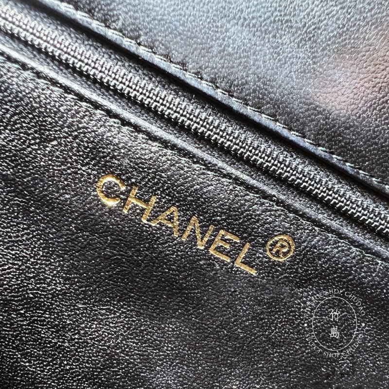 CHANEL 小羊皮 Matrasse菱格紋 鏈條 黑色 流蘇肩背包-7